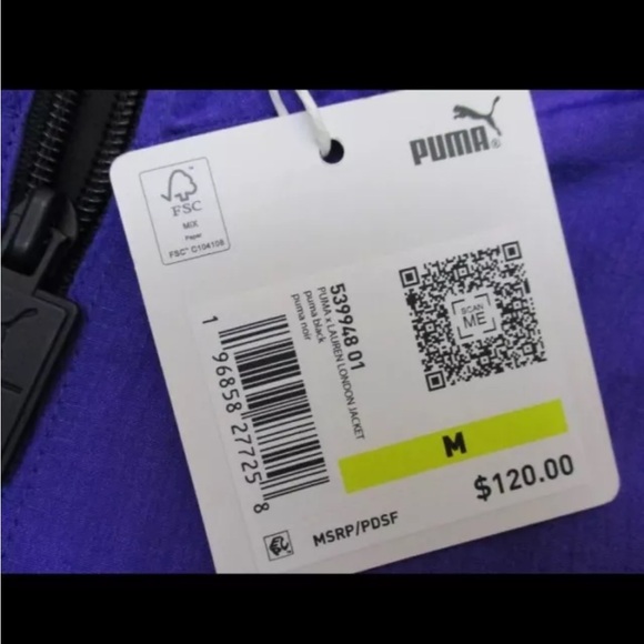 PUMA x Lauren London Track Jacket Black/Purple Windbreaker Medium - Picture 5 of 9